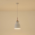 Ljuskrona med textilsladd 1xE27/15W/230V vit diameter 19,5 cm
