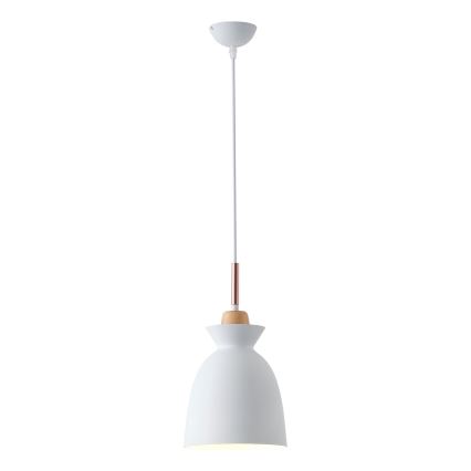 Ljuskrona med textilsladd 1xE27/15W/230V vit diameter 19,5 cm