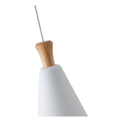 Ljuskrona med textilsladd 1xE27/15W/230V vit diameter 20 cm