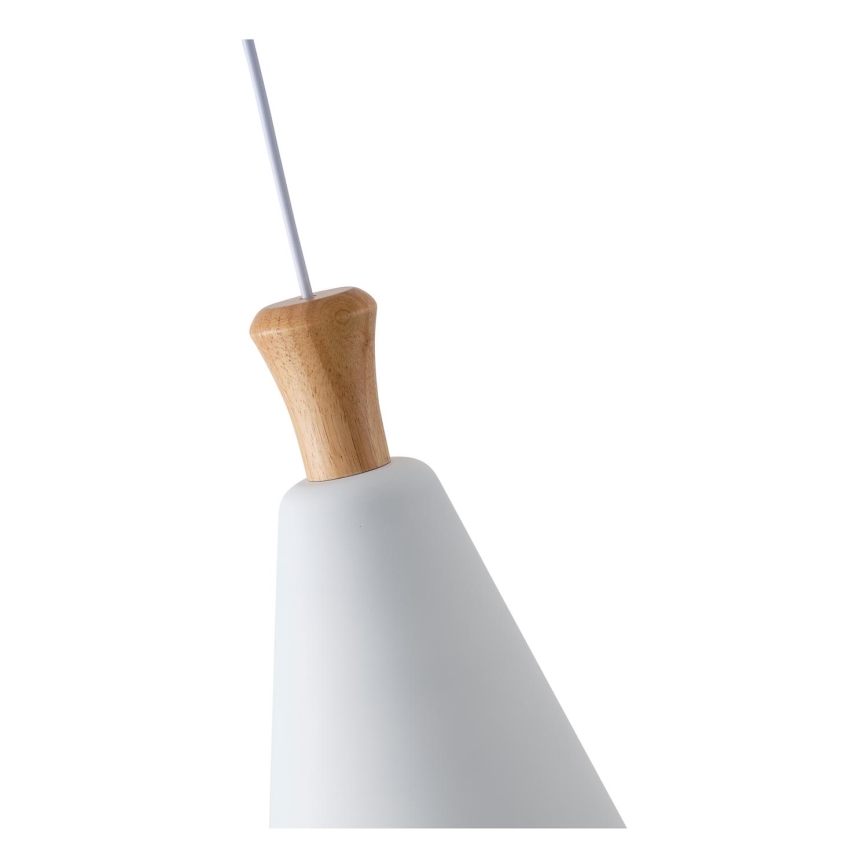 Ljuskrona med textilsladd 1xE27/15W/230V vit diameter 20 cm