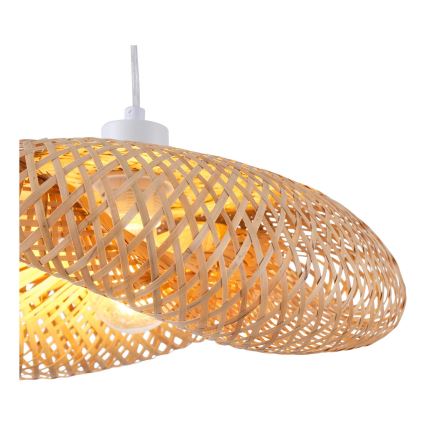 Ljuskrona med textilsladd 1xE27/40W/230V bambu