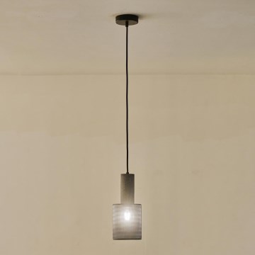 Ljuskrona med textilsladd 1xE27/40W/230V svart