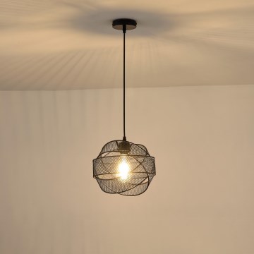 Ljuskrona med textilsladd 1xE27/40W/230V svart