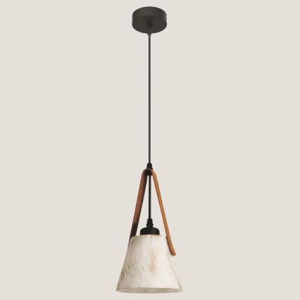 Ljuskrona med textilsladd 1xE27/40W/230V vit