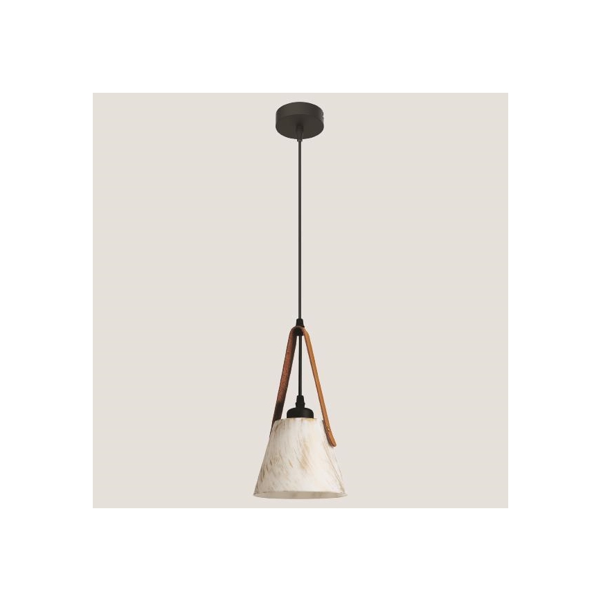 Ljuskrona med textilsladd 1xE27/40W/230V vit