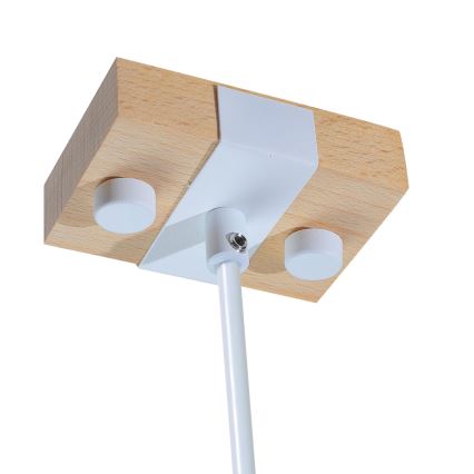 Ljuskrona med textilsladd 1xE27/40W/230V bok/vit