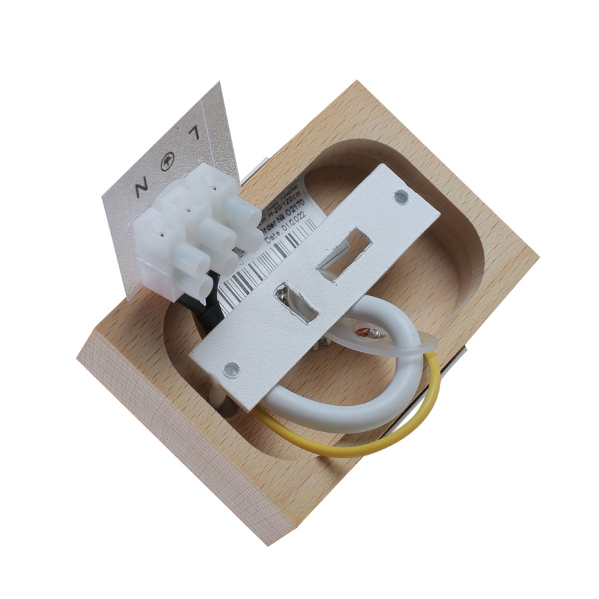 Ljuskrona med textilsladd 1xE27/40W/230V bok/vit