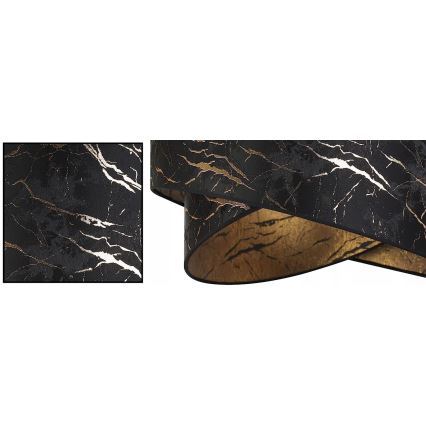 Ljuskrona med textilsladd 1xE27/60W/230V svart/guld