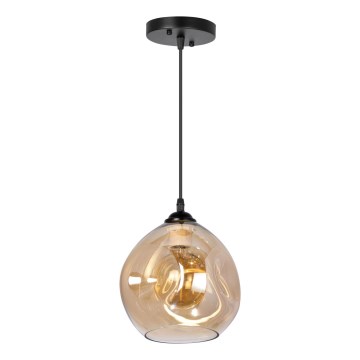 Ljuskrona med textilsladd 1xE27/60W/230V svart/rökig