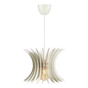 Ljuskrona med textilsladd 1xE27/60W/230V vit diameter 20 cm