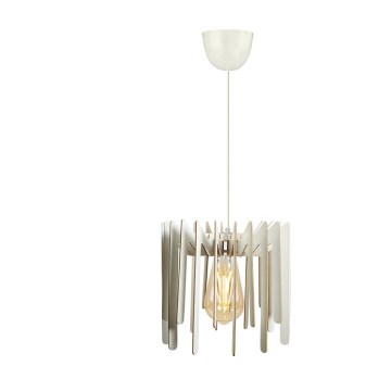 Ljuskrona med textilsladd 1xE27/60W/230V vit diameter 23 cm