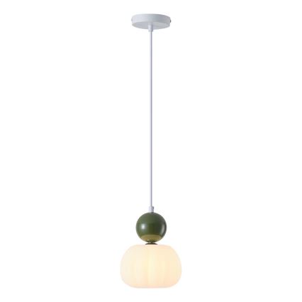 Ljuskrona med textilsladd 1xG9/7W/230V vit/grön