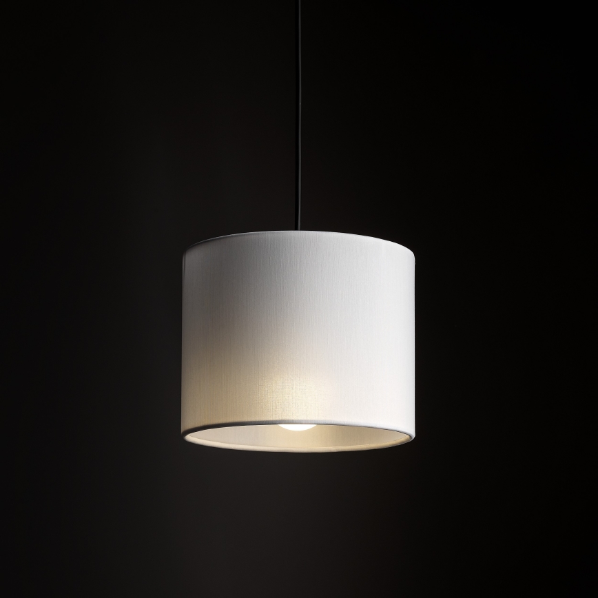 Ljuskrona med textilsladd för 3-fas skensystem TRACER 1xE27/15W/230V diameter 20 cm svart/vit