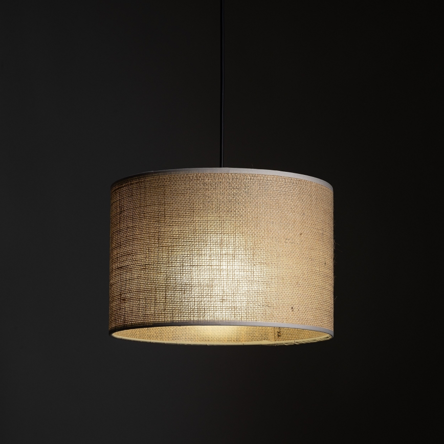 Ljuskrona med textilsladd för 3-fas skensystem TRACER 1xE27/15W/230V diameter 30 cm svart/brun