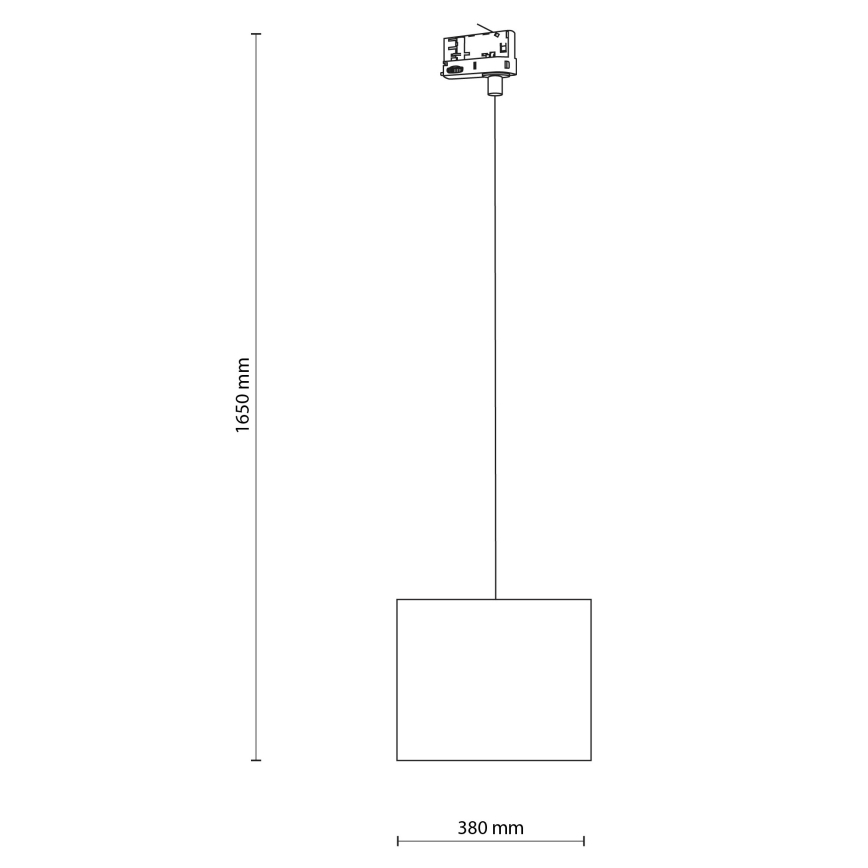 Ljuskrona med textilsladd för 3-fas skensystem TRACER 1xE27/15W/230V diameter 30 cm svart/brun