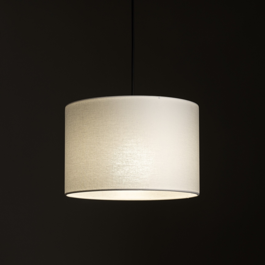 Ljuskrona med textilsladd för 3-fas skensystem TRACER 1xE27/15W/230V diameter 30 cm svart/vit