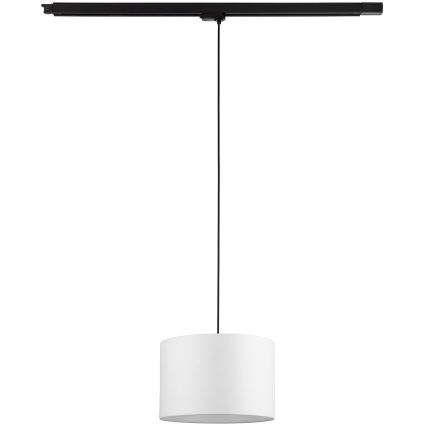 Ljuskrona med textilsladd för 3-fas skensystem TRACER 1xE27/15W/230V diameter 30 cm svart/vit