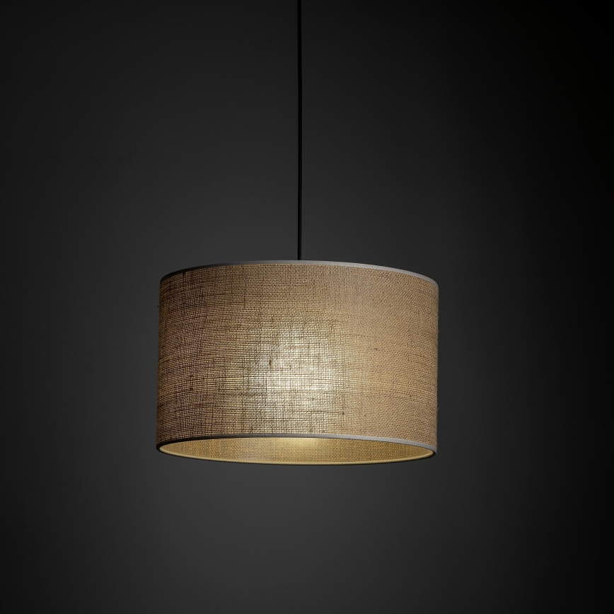 Ljuskrona med textilsladd för 3-fas skensystem TRACER 1xE27/15W/230V diameter 38 cm svart/brun