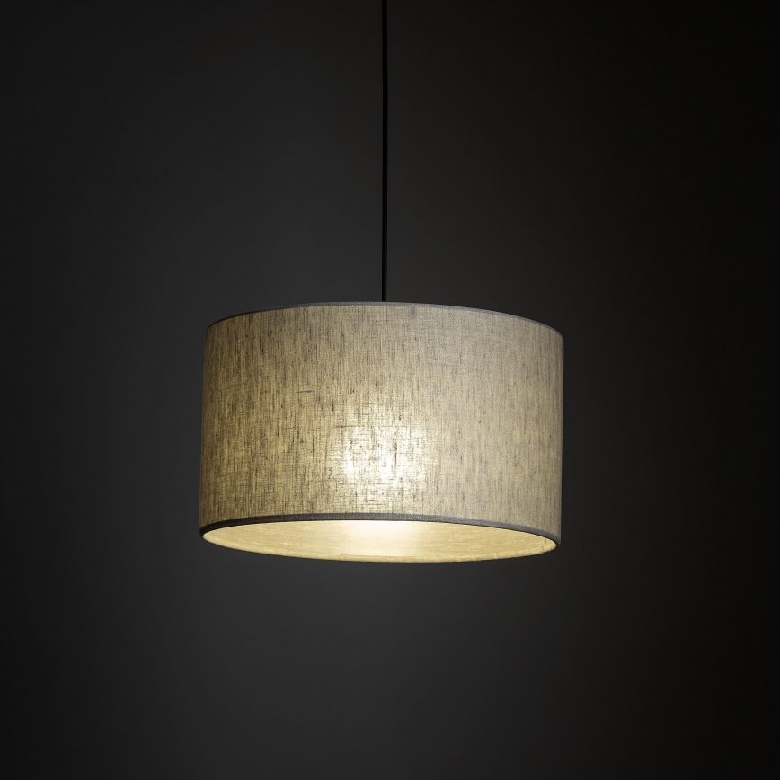 Ljuskrona med textilsladd för 3-fas skensystem TRACER 1xE27/15W/230V diameter 38 cm svart/grå