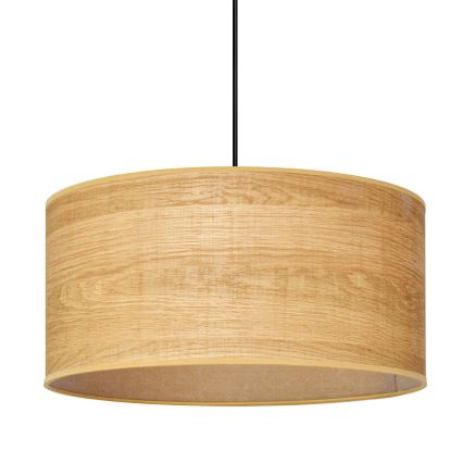 Ljuskrona med textilsladd ALBA 1xE27/15W/230V diameter 40 cm brun/svart
