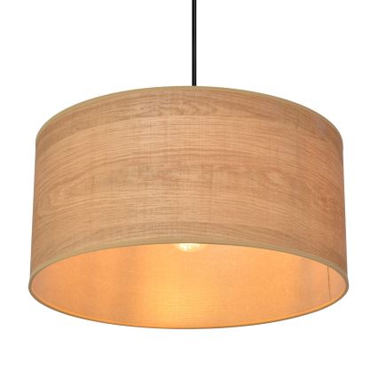 Ljuskrona med textilsladd ALBA 1xE27/15W/230V diameter 40 cm brun/svart
