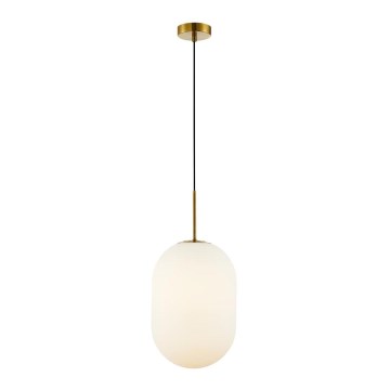 Ljuskrona med textilsladd ALIAS 1xE14/40W/230V diameter 24 cm guld