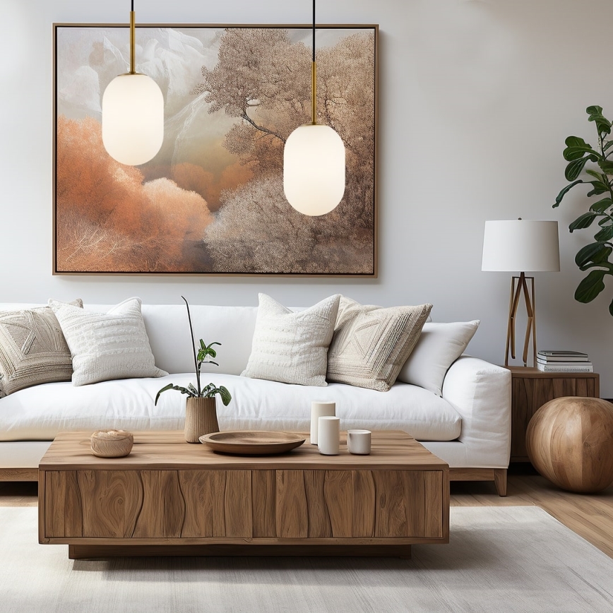 Ljuskrona med textilsladd ALIAS 1xG9/8W/230V diameter 12 cm guld