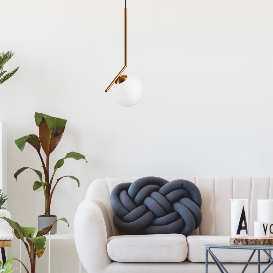 Ljuskrona med textilsladd AMBER 1xG9/5W/230V 130 cm