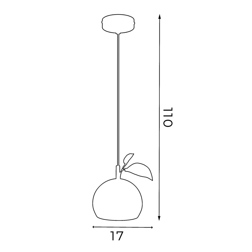 Ljuskrona med textilsladd APPLE 1xE27/15W/230V gul