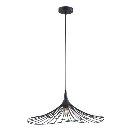 Ljuskrona med textilsladd ARIELLE 1xE27/20W/230V diameter 50 cm svart