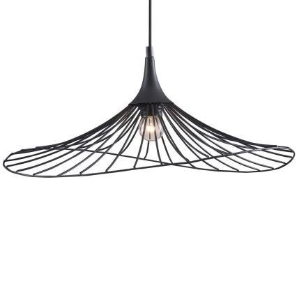 Ljuskrona med textilsladd ARIELLE 1xE27/20W/230V diameter 50 cm svart