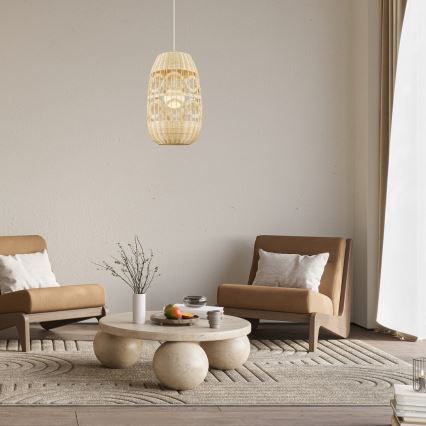 Ljuskrona med textilsladd ARONA 1xG9/9W/230V diameter 40 cm rotting/beige