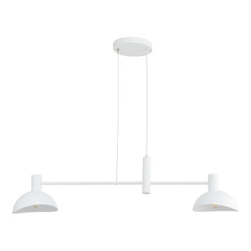 Ljuskrona med textilsladd ARTIS 2xE14/40W/230V vit