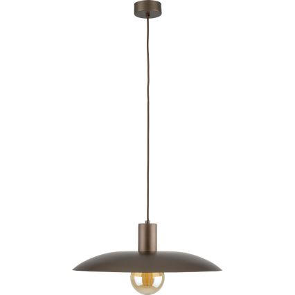 Ljuskrona med textilsladd ASTRA 1xE27/15W/230V diameter 41 cm brun