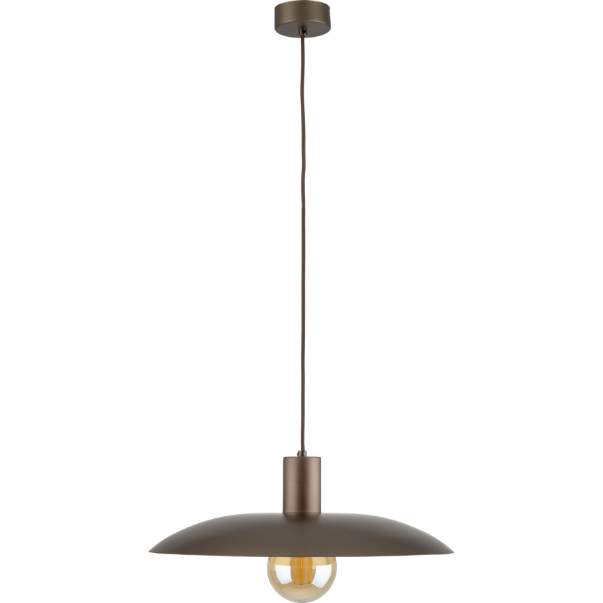 Ljuskrona med textilsladd ASTRA 1xE27/15W/230V diameter 41 cm brun