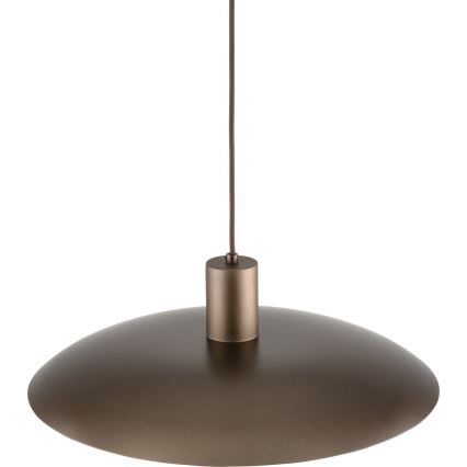 Ljuskrona med textilsladd ASTRA 1xE27/15W/230V diameter 41 cm brun