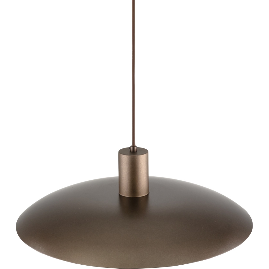 Ljuskrona med textilsladd ASTRA 1xE27/15W/230V diameter 41 cm brun