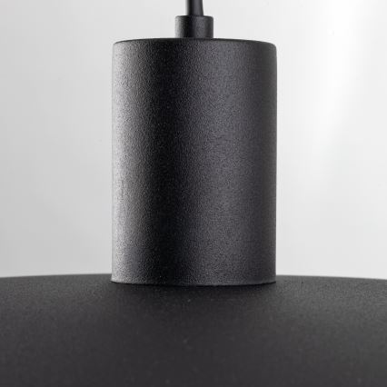 Ljuskrona med textilsladd ASTRA 1xE27/15W/230V diameter 41 cm svart