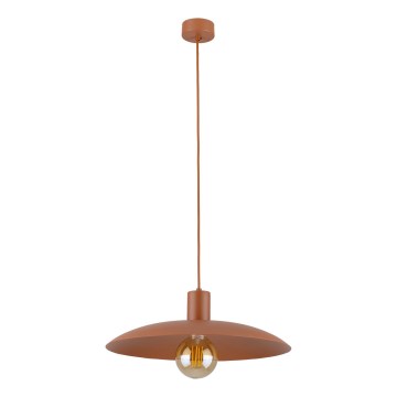 Ljuskrona med textilsladd ASTRA 1xE27/15W/230V diameter 41 cm tegelsten