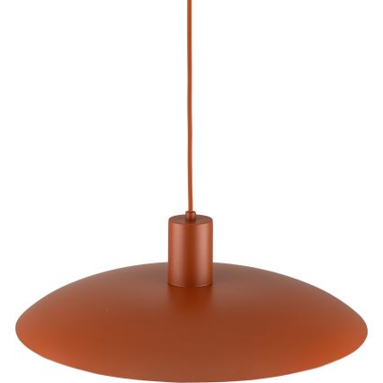 Ljuskrona med textilsladd ASTRA 1xE27/15W/230V diameter 41 cm tegelsten