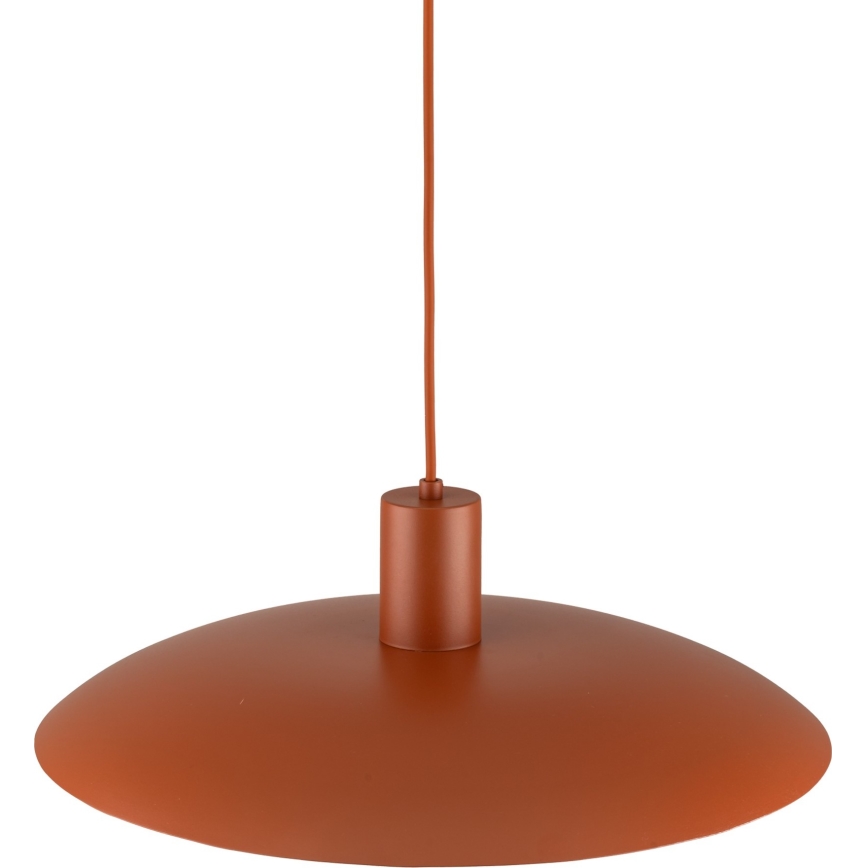 Ljuskrona med textilsladd ASTRA 1xE27/15W/230V diameter 41 cm tegelsten