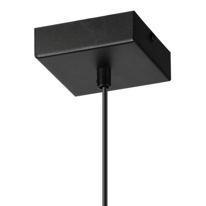 Ljuskrona med textilsladd ASTRID 1xE27/60W/230V matt svart