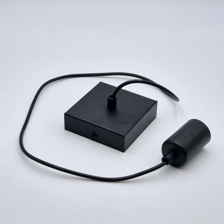 Ljuskrona med textilsladd ASTRID 1xE27/60W/230V matt svart