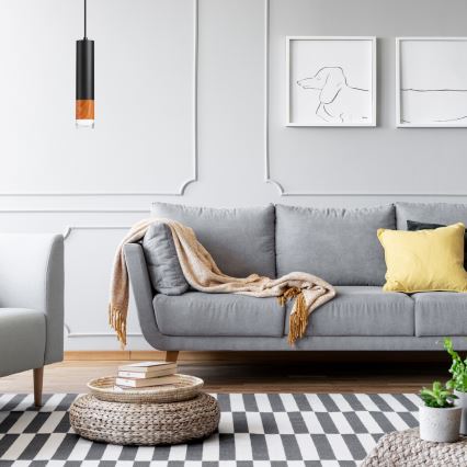 Ljuskrona med textilsladd AURELIA 1xGU10/10W/230V