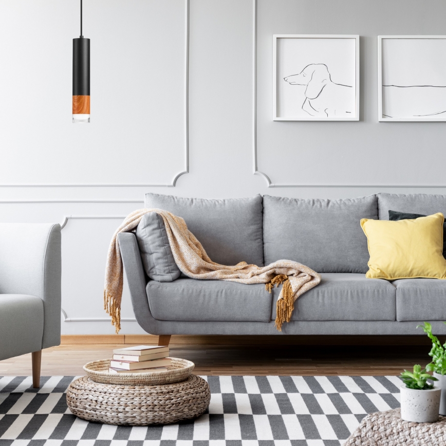 Ljuskrona med textilsladd AURELIA 1xGU10/10W/230V