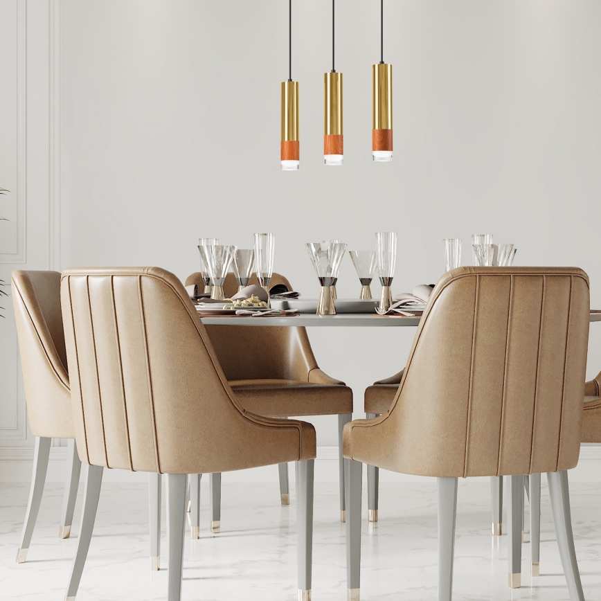 Ljuskrona med textilsladd AURELIA 3xGU10/10W/230V