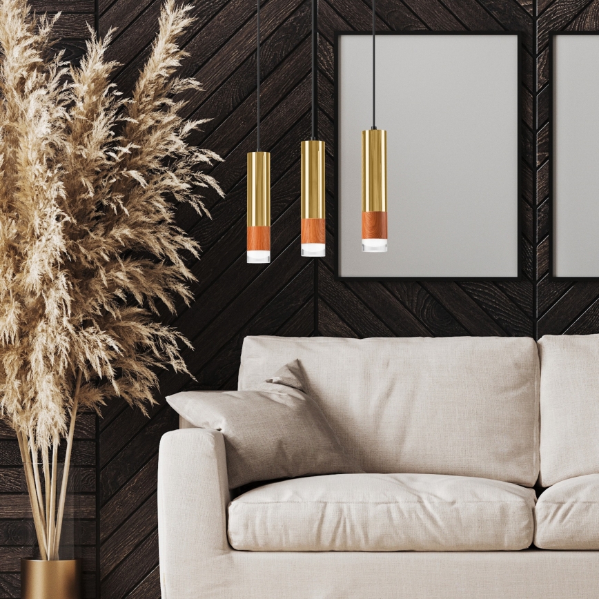 Ljuskrona med textilsladd AURELIA 3xGU10/10W/230V