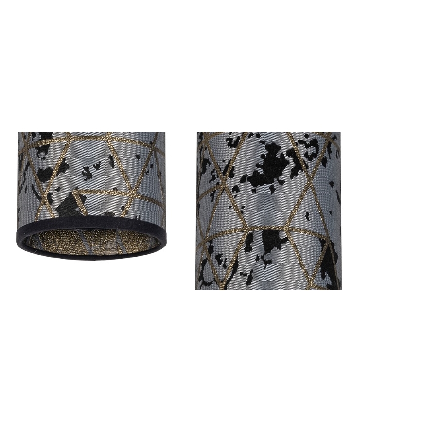 Ljuskrona med textilsladd AVALO 2xE27/60W/230V diameter 20 cm grå/svart