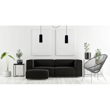 Ljuskrona med textilsladd AVALO 2xE27/60W/230V spindel svart