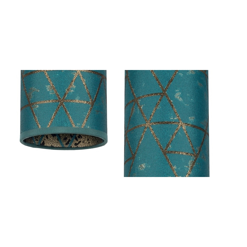 Ljuskrona med textilsladd AVALO 2xE27/60W/230V spindel turkos/guld